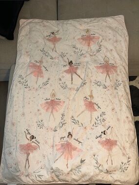 Pottery Barn Kids Pink and GrayToddler Ballerina Comforter
